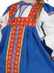 Русский народный костюм "Забава" детский льняной синий сарафан и блузка 7-12 лет фото 2 — Samogon-sam.ru