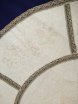Скатерть круглая серая с серым кружевом и кружевной вышивкой арт. 1нхп-648, d-150 фото 2 — Samogon-sam.ru